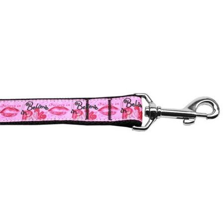 UNCONDITIONAL LOVE 4 ft. Believe in Pink Nylon Dog Leash UN805219